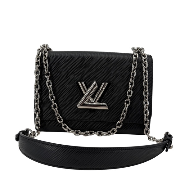 Louis Vuitton Epi Twist MM – Black Noir Crossbody Shoulder Bag with Silver LV - Picture 1 of 13